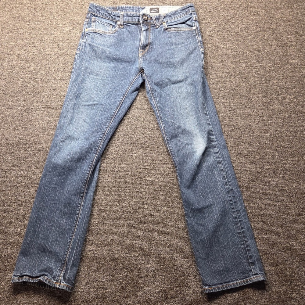 Volcom Solver Modern Straight Jeans Mens 32 Medium Wash Denim Skate Streetwear